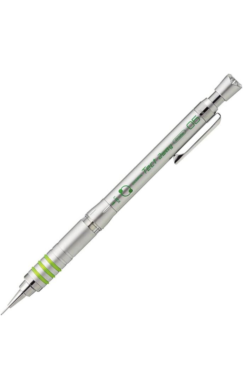 Zebra Tect 2 Way Metal Gövde Mekanik Kurşun Kalem (0,5mm) - Red Panda TR - Gümüş