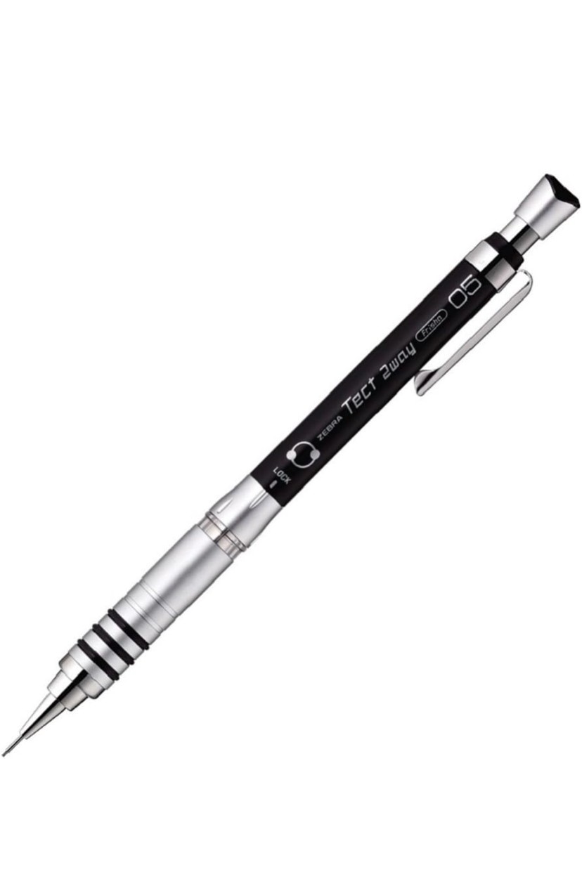 Zebra Tect 2 Way Metal Gövde Mekanik Kurşun Kalem (0,5mm) - Red Panda TR