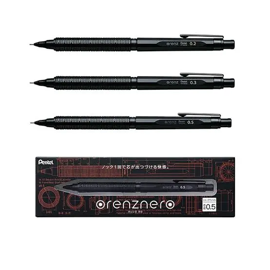 Pentel Orenz Nero Karbon Gövde Mekanik Kurşun Kalem - Red Panda TR