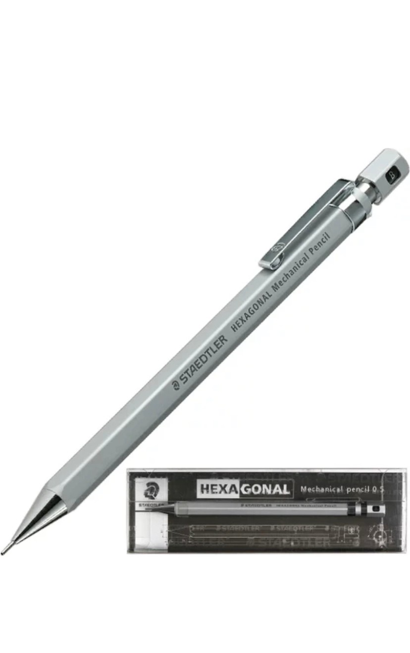 Staedtler Hexagonal 925 77 Mekanik Kurşun Kalem (0,5mm) - Red Panda TR - Gümüş