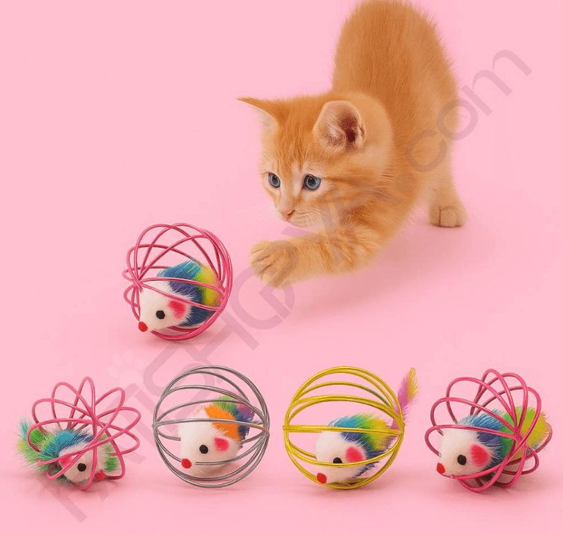 KEDİ OYUNCAĞI KAFES İÇİNDE FARE