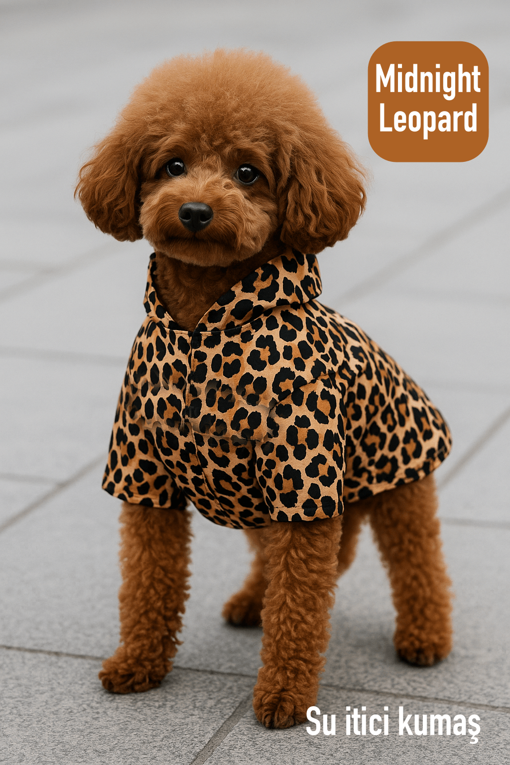 Buddy Store Premium "Midnight Leopard" Yağmurluk – Şık ve Su Geçirmez Köpek Montu (Wild Buddy Edition) image