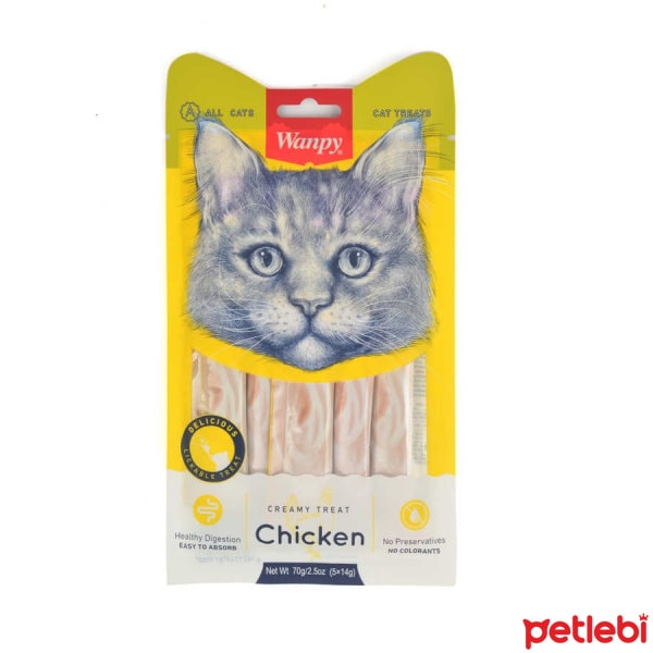 Wanpy Tavuklu Sindirim Sistemi Destekleyici Krema Kedi Ödül Maması 14gr (5'li) main variant image