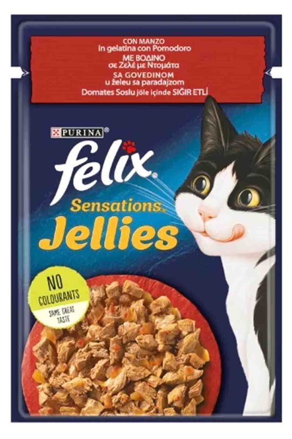 Felix Sensation Sığır & Domatesli Kedi Yaş Mama 85 Gr