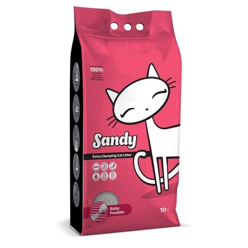Sandy Bebek Pudralı Sodyum Bentonit Kedi Kumu 10 Kg (PRD00050)