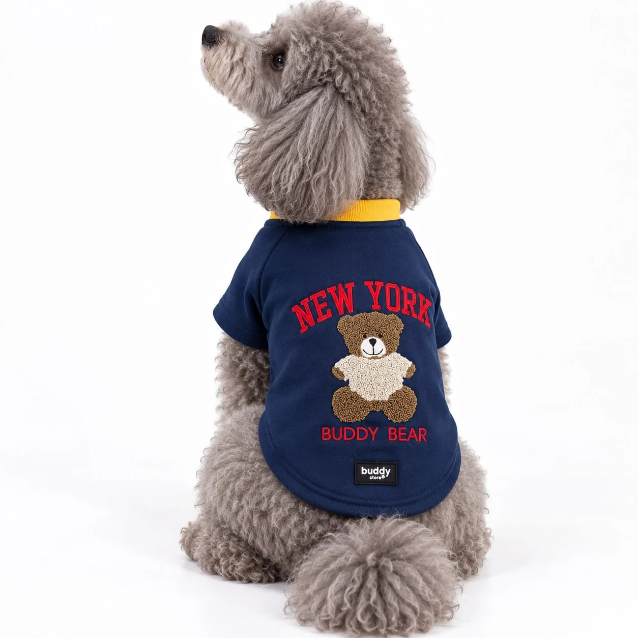 New York Buddy Bear Süzene Nakışlı Köpek Sweatshirt – Lacivert