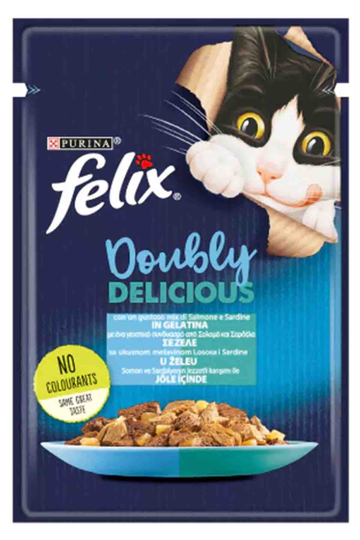 Felix Çifte Lezzet Somon & Sardalya Kedi Yaş Mama 85 Gr