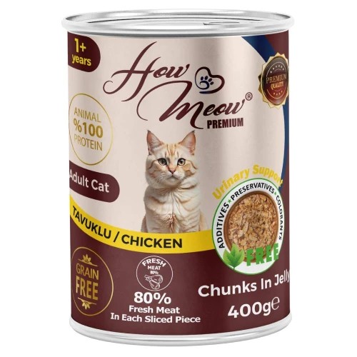 How Meow Yetişkin Kedi Konservesi Tavuklu (400gr)