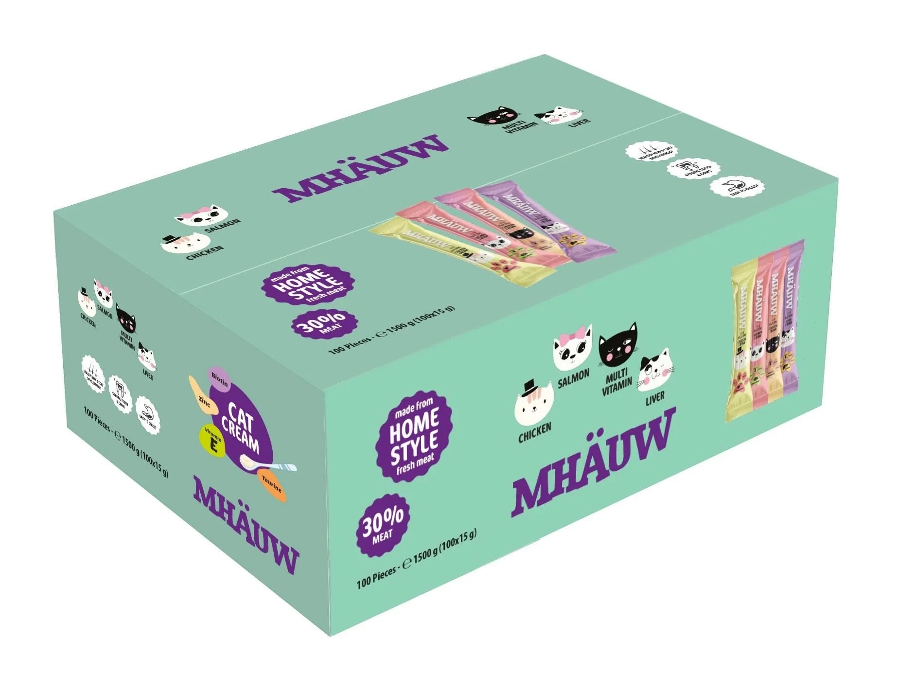 Mhauw Mixed All Kremalı Kedi Ödülü 15gr Tekli