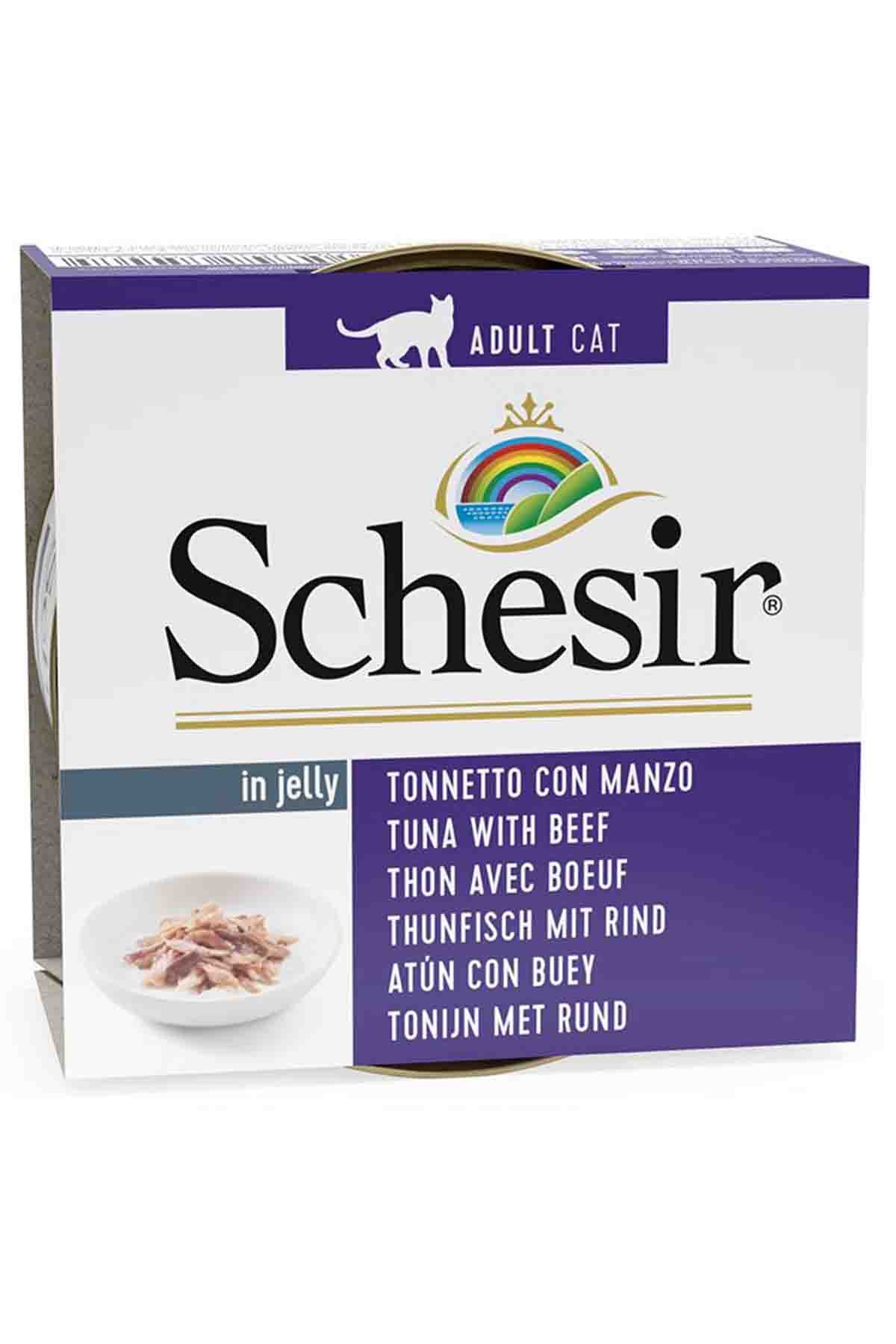 Schesir Ton Balık ve Sığır Etli Jöleli Kedi Konservesi 85 Gr C141