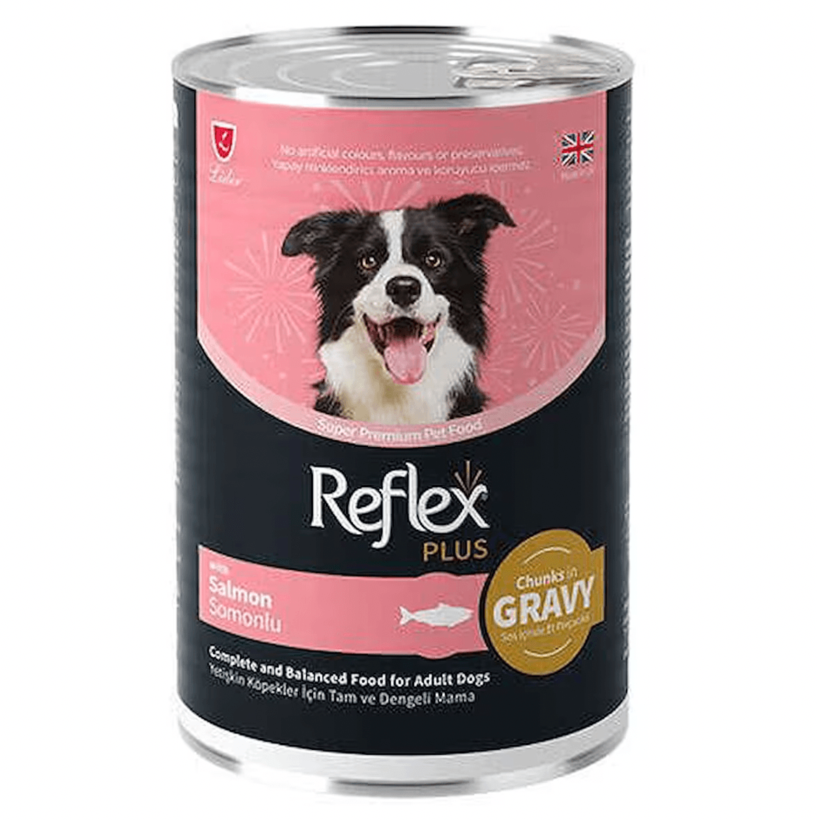 REFLEX PLUS SOS İÇİNDE ET PARÇACIKLI SOMONLU YETİŞKİN KÖPEK MAMASI 400 G (RFK-115)