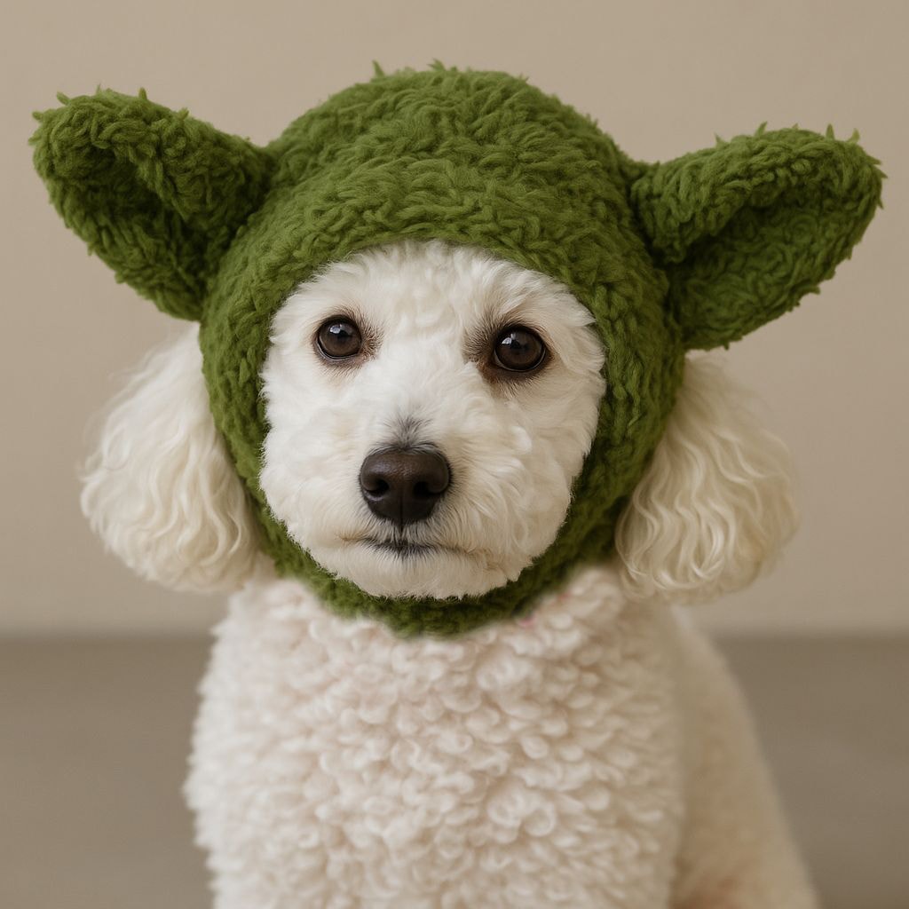 Peluş Kulaklı Köpek Şapkası – XS-XL Küçük ve Orta Irklar İçin - Yeşil image