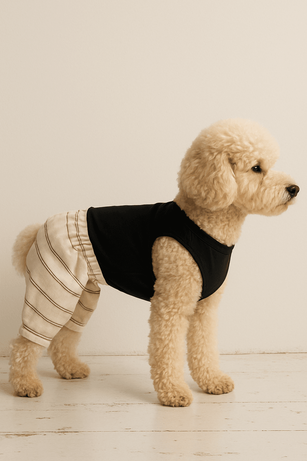Kedi & Köpekler Için Şort Tişört Takım Siyah Baskısız