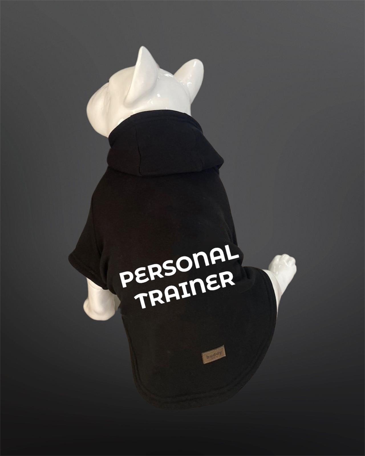 Kedi & Köpek Kıyafeti Sweatshirt - Personal Trainer Baskılı Siyah Sweatshirt