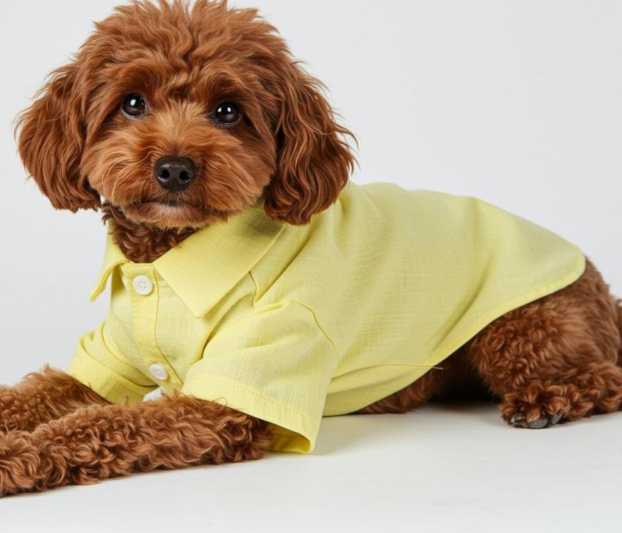 Unisex Krinkıl Kumaş Kedi & Köpek Gömleği (Yazlık) - Sarı