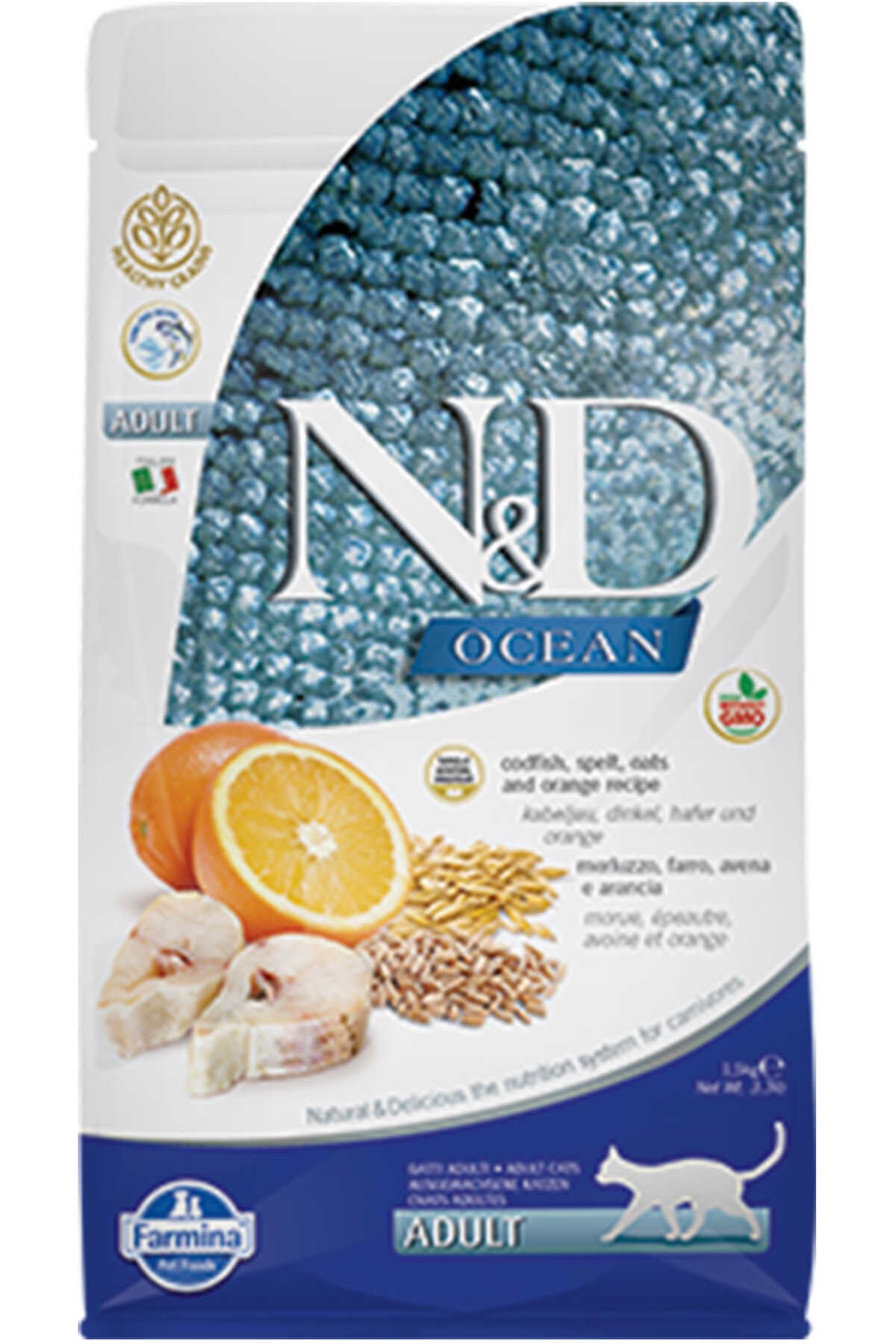 N&D -  Ocean cod, spelt, oats and orange Recipe ( 1.5 KG ) (PND0150037)