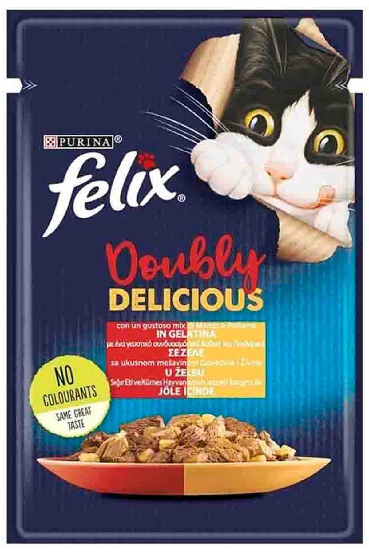 Felix Çifte Lezzet Sığır & Tavuklu Kedi Yaş Mama 85 Gr
