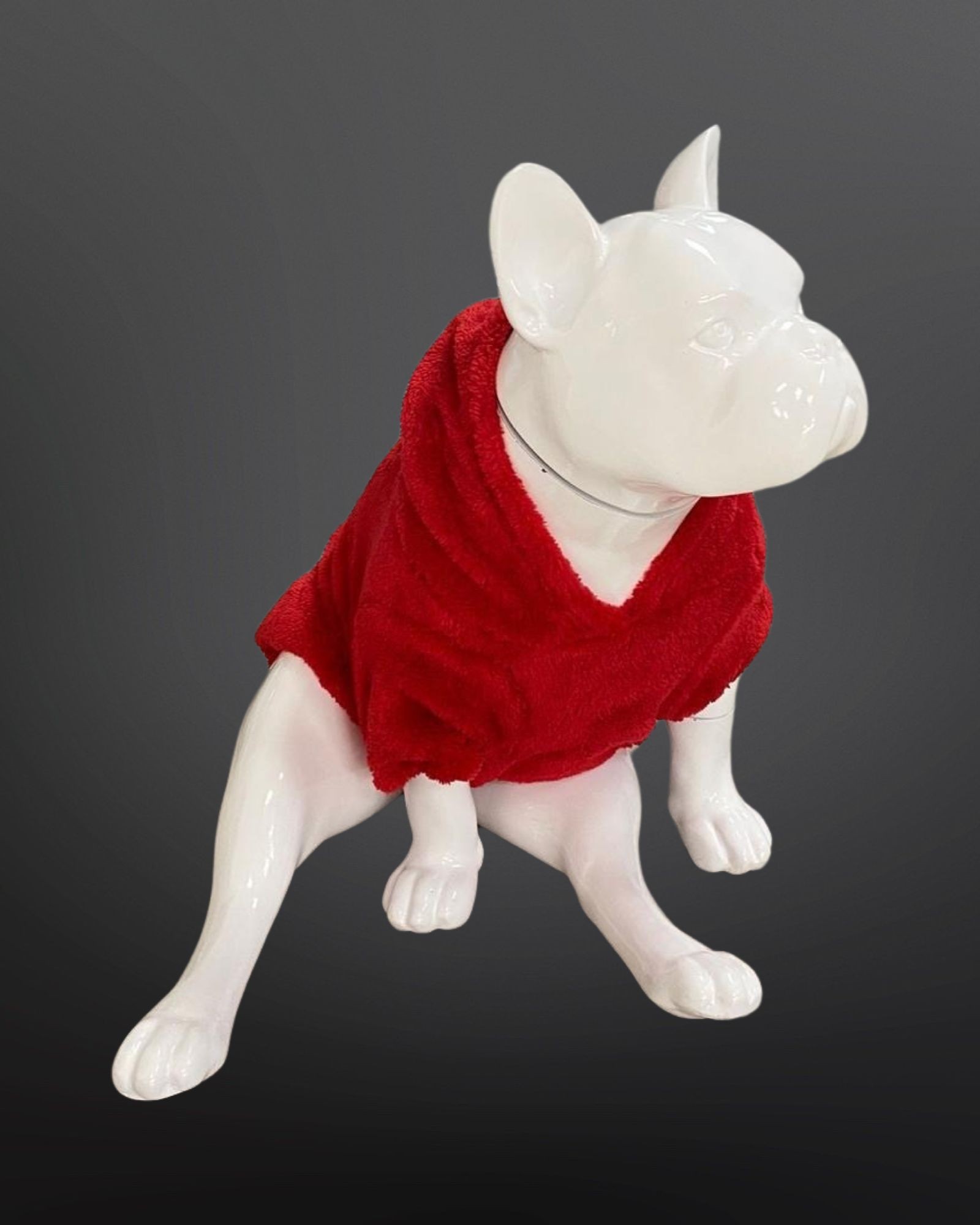 Kedi & Köpek Kıyafeti Sweatshirt - Kırmızı Kapüşonlu Peluş Sweatshirt Hoodie