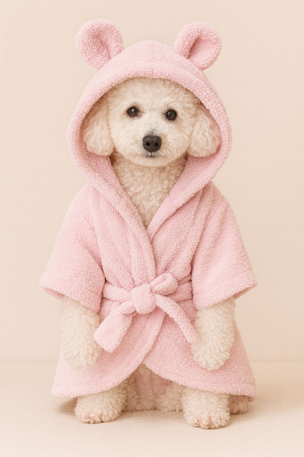 Mikrofiber Kedi ve Köpek Bornozu – Hızlı Kurulama, Yumuşak ve Emici - Pembe image