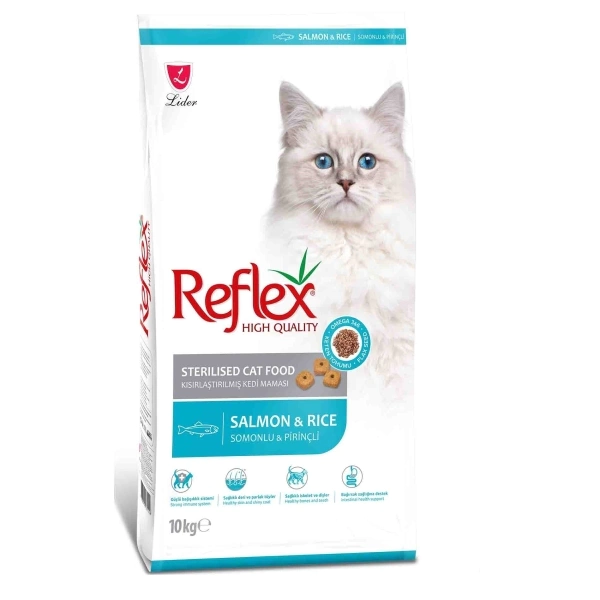 Reflex Somonlu ve Pirinçli Kısırlaştırılmış Kedi Maması 10kg main variant image