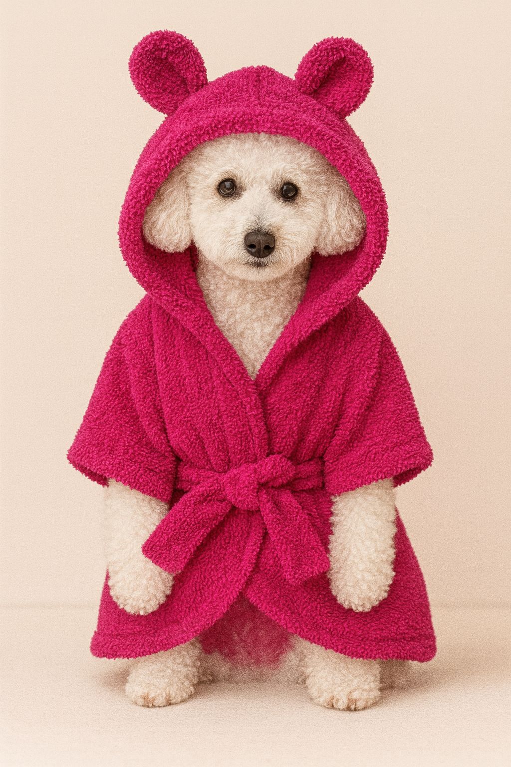 Mikrofiber Kedi ve Köpek Bornozu – Hızlı Kurulama, Yumuşak ve Emici - Koyu Pembe image