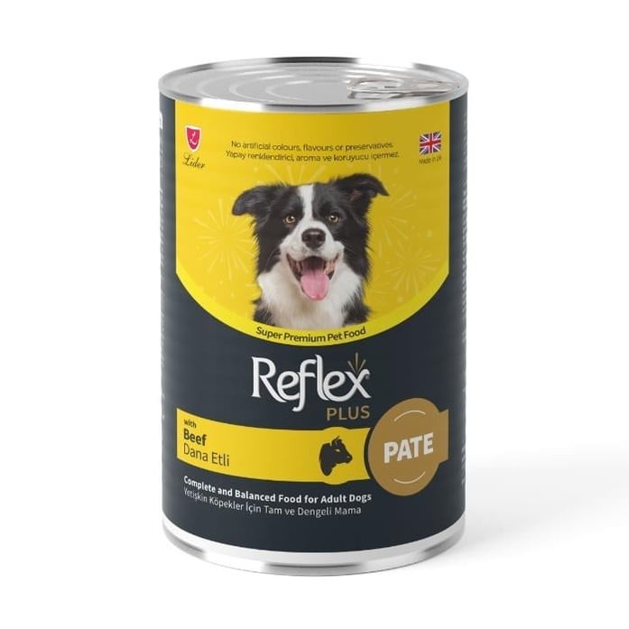 Reflex Plus Pate İçinde Et Parçacıklı Dana Etli Yetişkin Köpek Maması 395gr