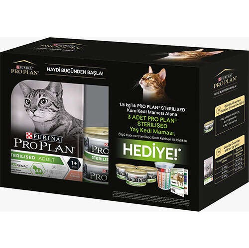 Pro plan Sterilised Somonlu Kısır Kedi Maması 1,5 kg + Hediye