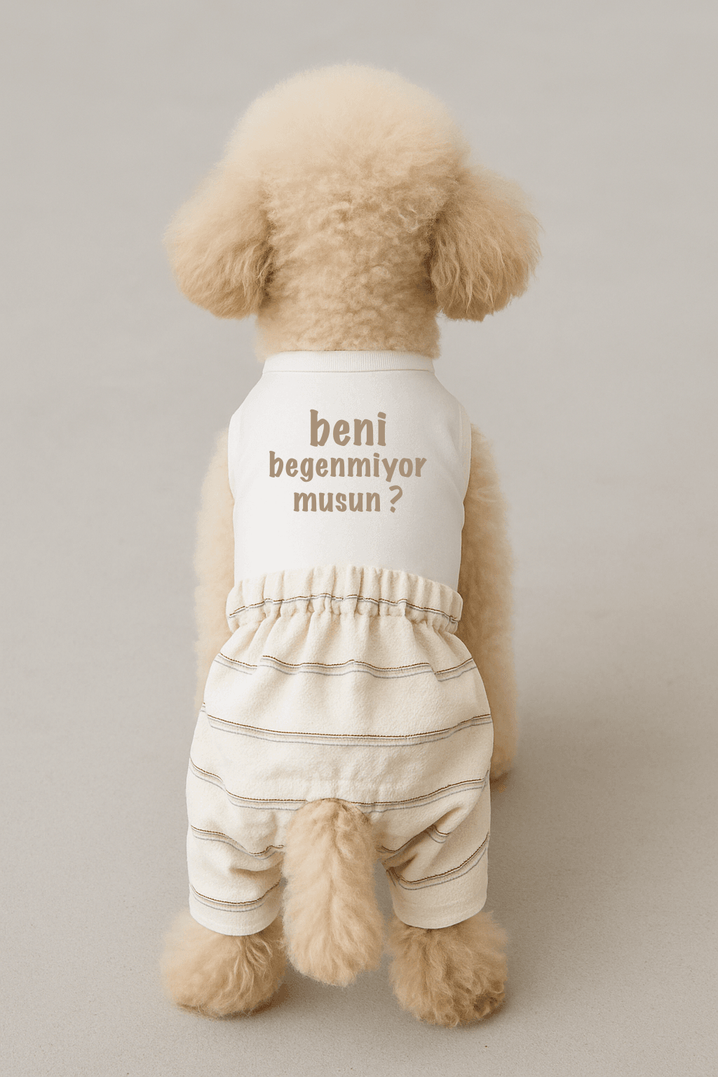 Kedi & Köpekler Için Şort Tişört Takım Beni Beğenmiyor musun Baskılı