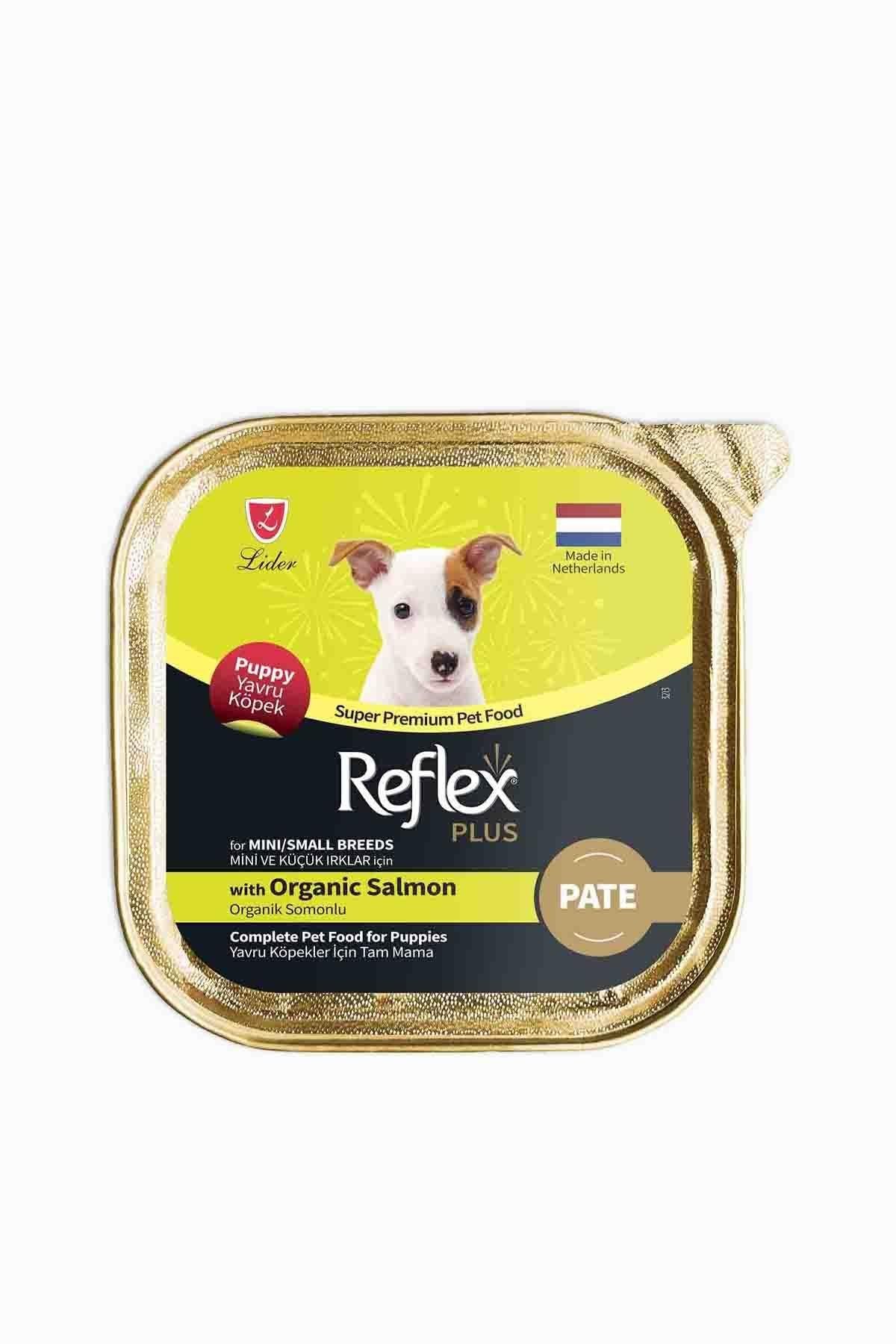 REFLEX PLUS ALUTRAY PATE ORGANİK SOMONLU MİNİ VE KÜÇÜK IRKLAR İÇİN YAVRU KÖPEK MAMASI 85 G