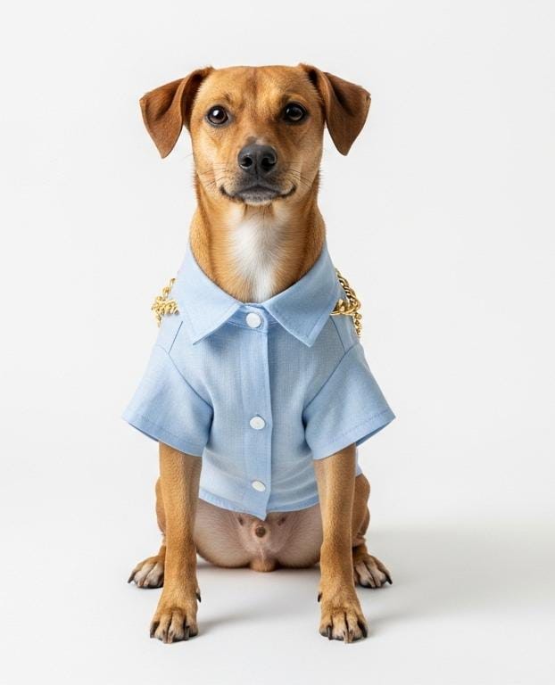 YENİ SEZON ! - Özel Gün Gömlekleri - Kedi ve Köpekler İçin  - Kolye Detaylı Mavi