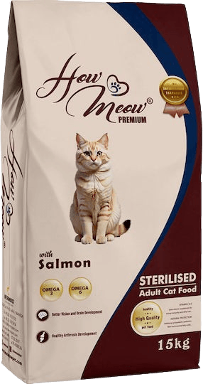 How Meow - Kısır Somonlu Kedi Maması 15 KG  (4 Adet 400gr Konserve Hediyeli)