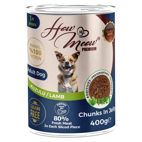 How Meow Yetişkin Köpek Konservesi Kuzulu (400gr)