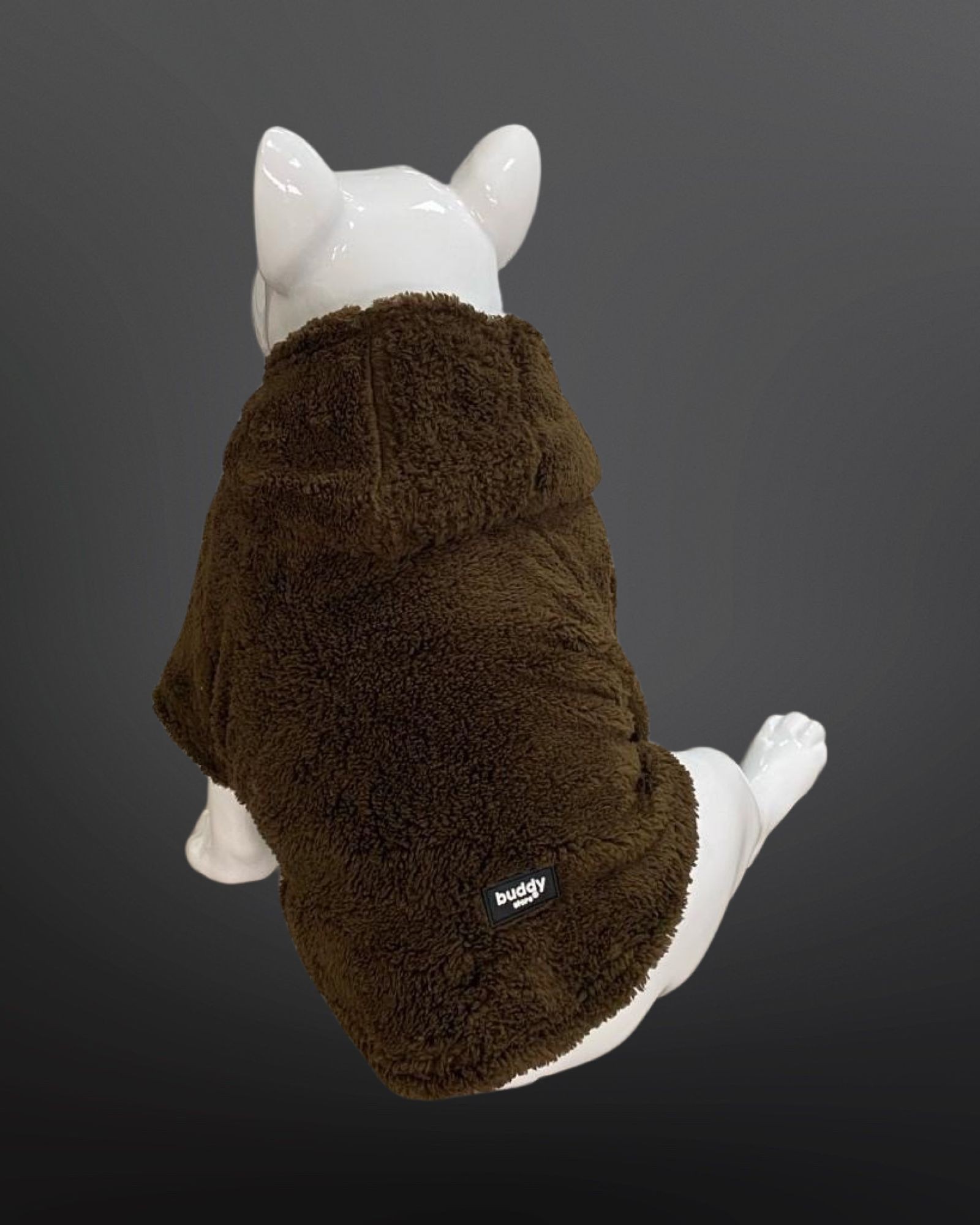 Kedi & Köpek Kıyafeti Sweatshirt - Kahverengi Kapüşonlu Peluş Sweatshirt