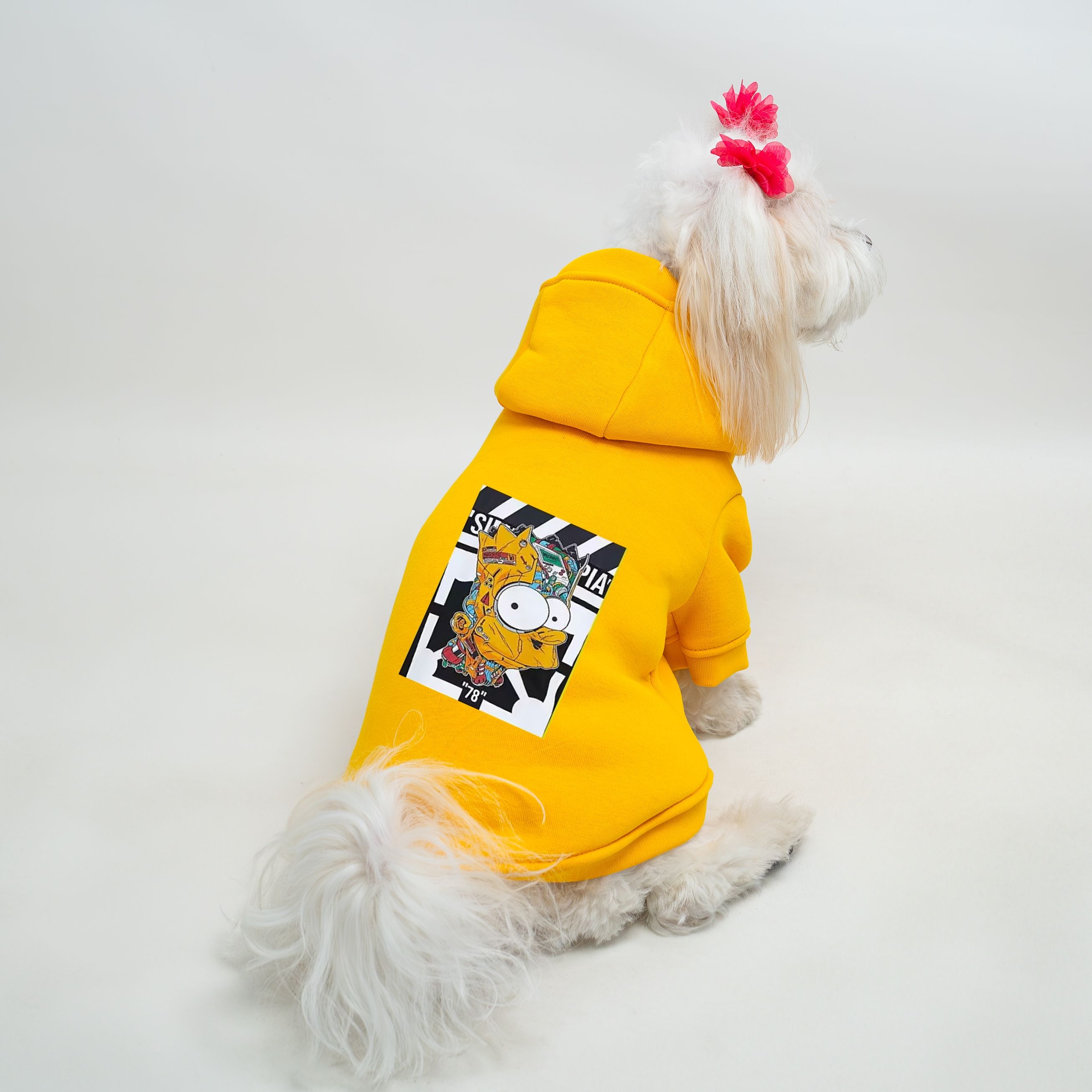 Kedi & Köpek Kıyafeti Sweatshirt - Simpsons Baskılı Sarı Sweatshirt