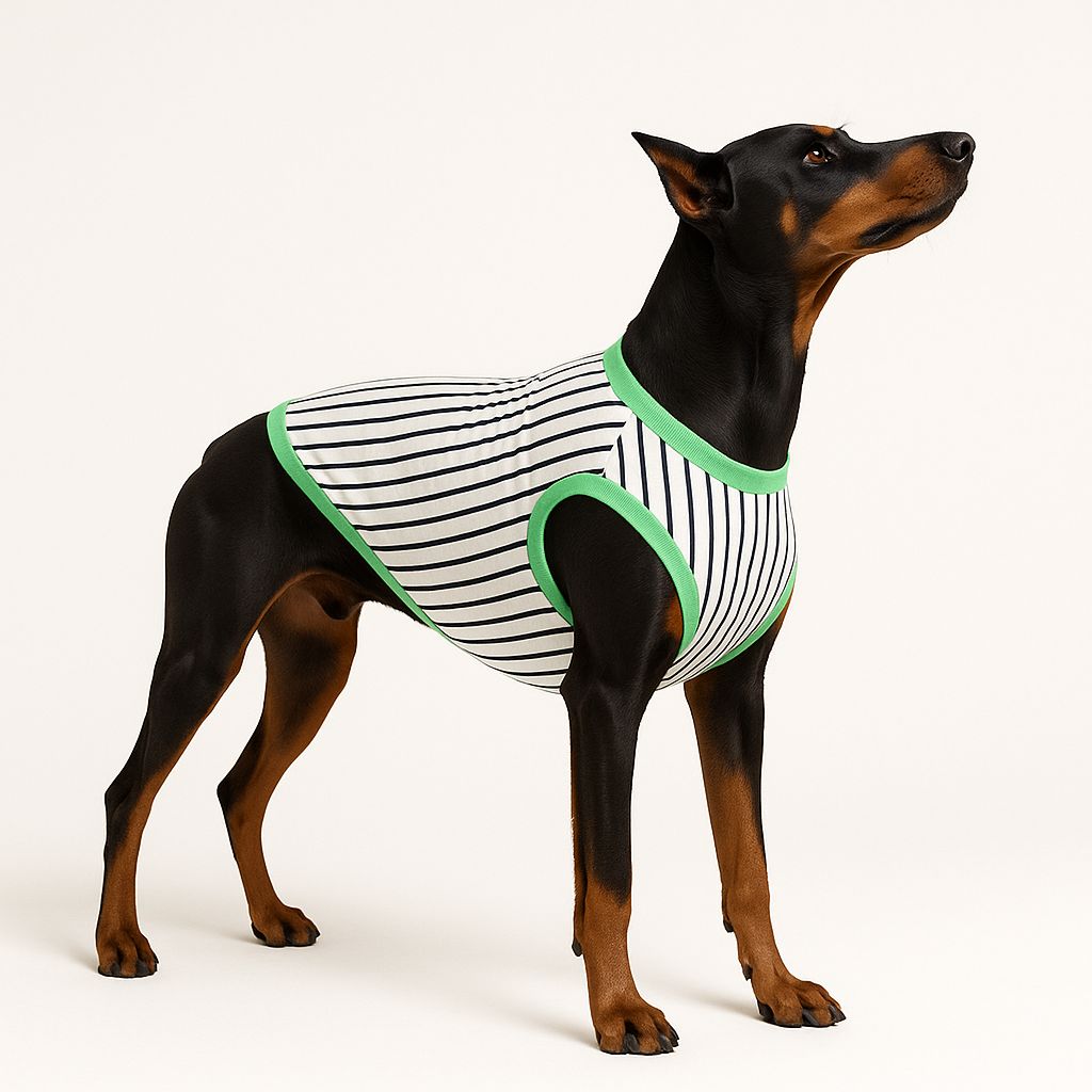 Büyük Irk Köpek Kıyafeti Konfor ve Rahat Kalıp Atlet - (18 - 50 KG) - Çizgili image
