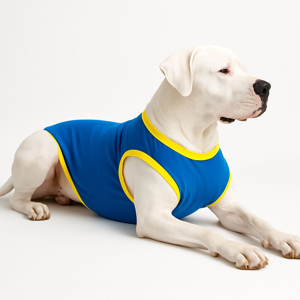 Büyük Irk Köpek Kıyafeti Konfor ve Rahat Kalıp Atlet - (18 - 50 KG) - Mavi image