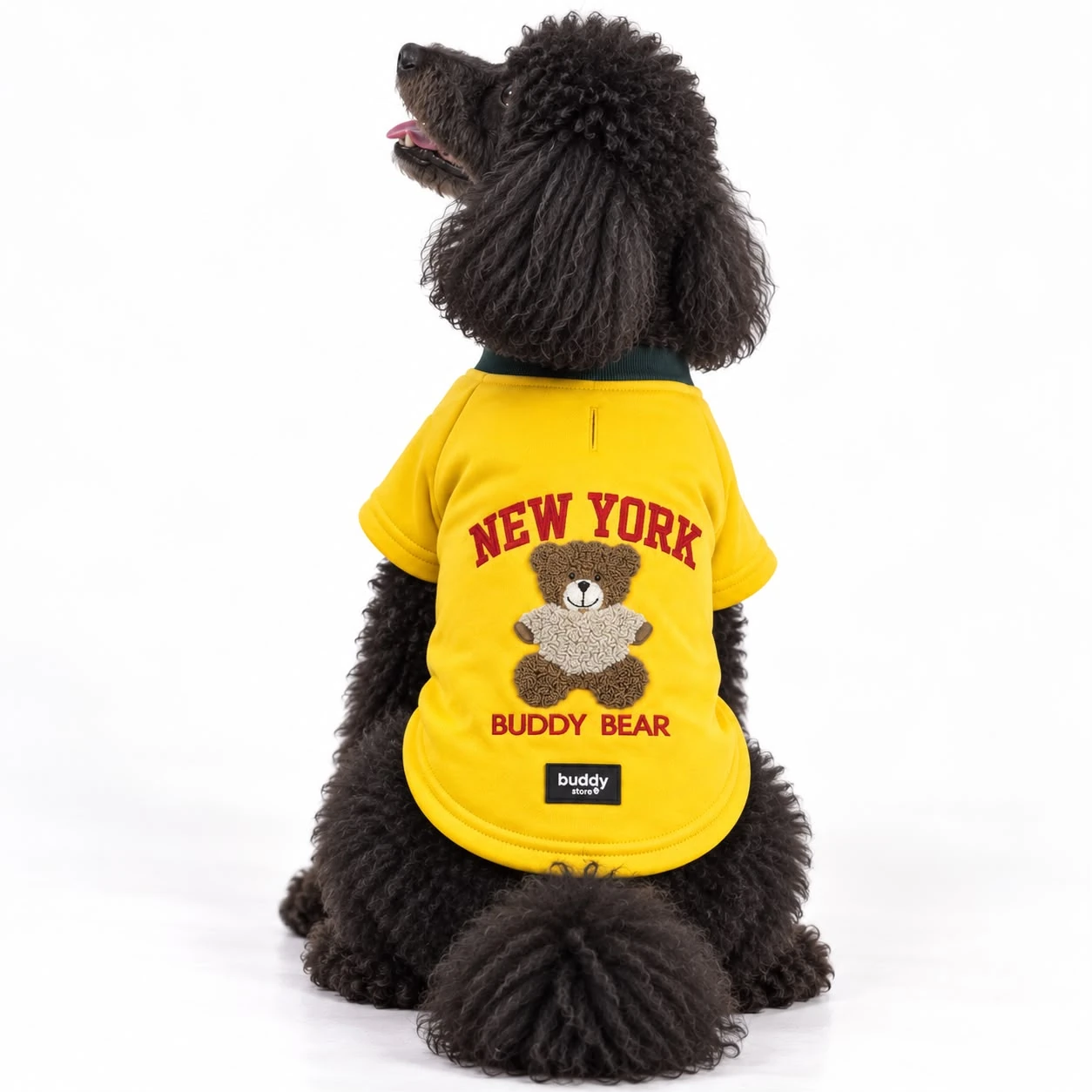 New York Buddy Bear Süzene Nakışlı Köpek Sweatshirt – Sarı