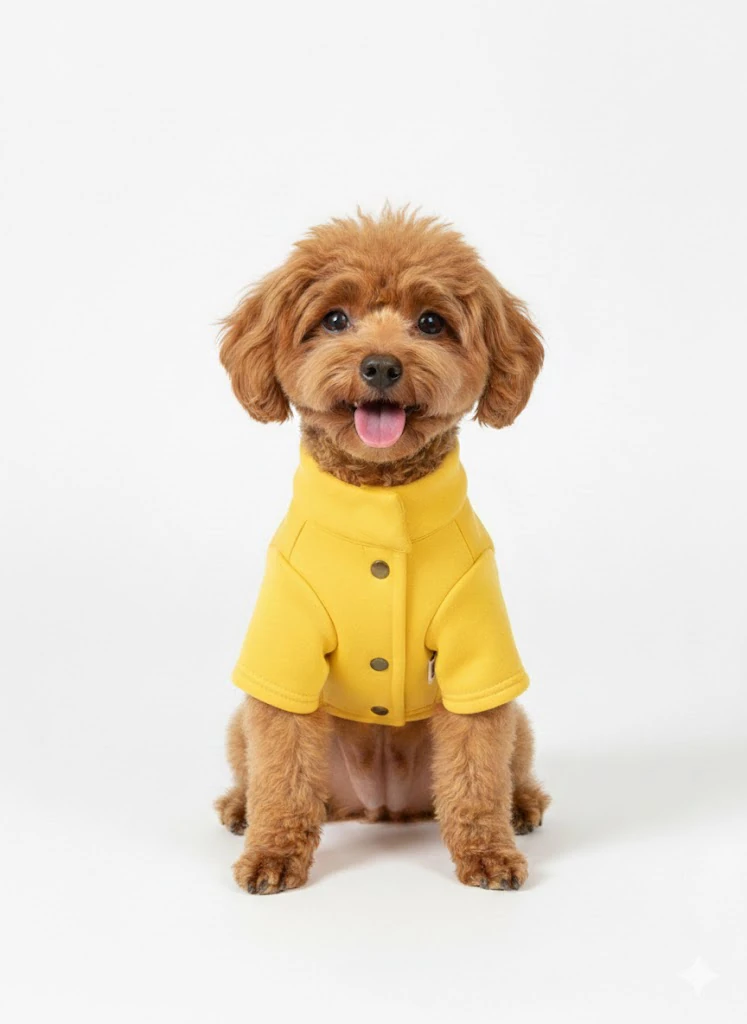 Sarı Hakim Yaka Comfort Fit Köpek Sweat Ceketi (WarmFlex Koleksiyonu)