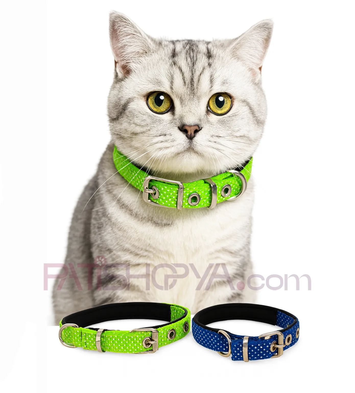 1,5 Cm Düz Desen Küçük Irk Kumaş Boyun Tasması (YEŞİL) 1 Adet main variant image