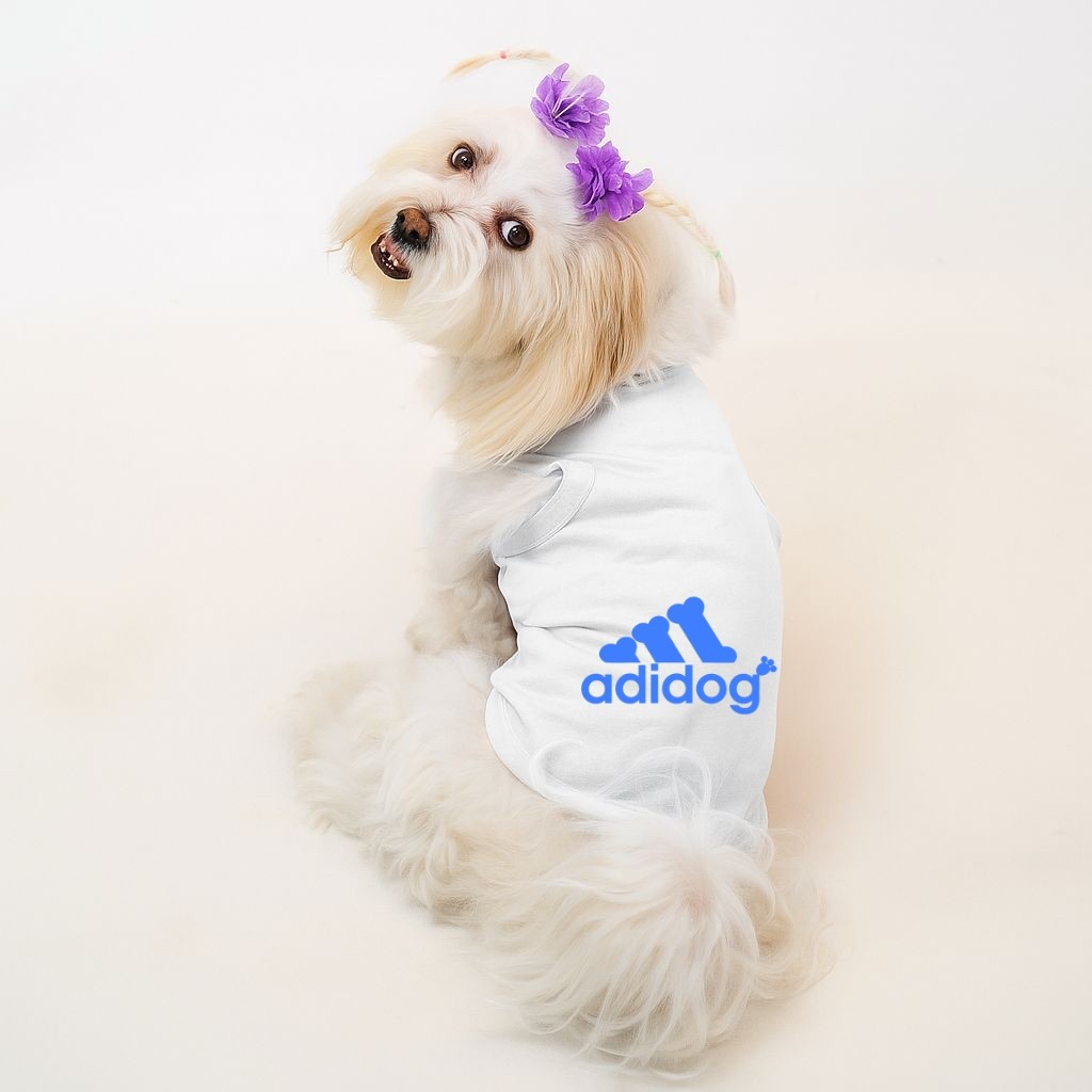 Yeni Sezon! Beyaz Atlet B2B S-M-M-L-XL - Beyaz Adidog (Mavi)