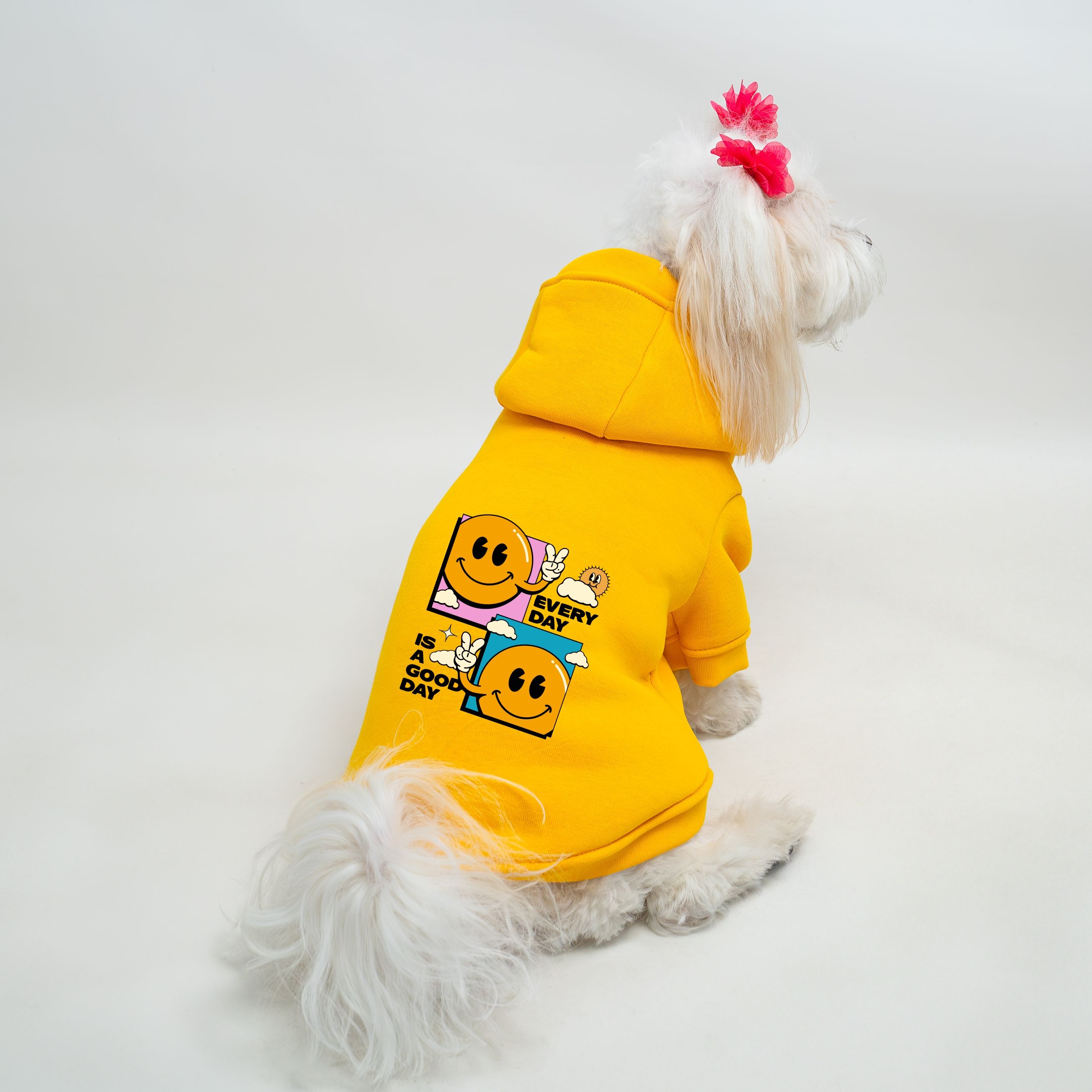 Kedi & Köpek Kıyafeti Sweatshirt - Every Day Is A Good Day Baskılı Sarı Sweatshirt