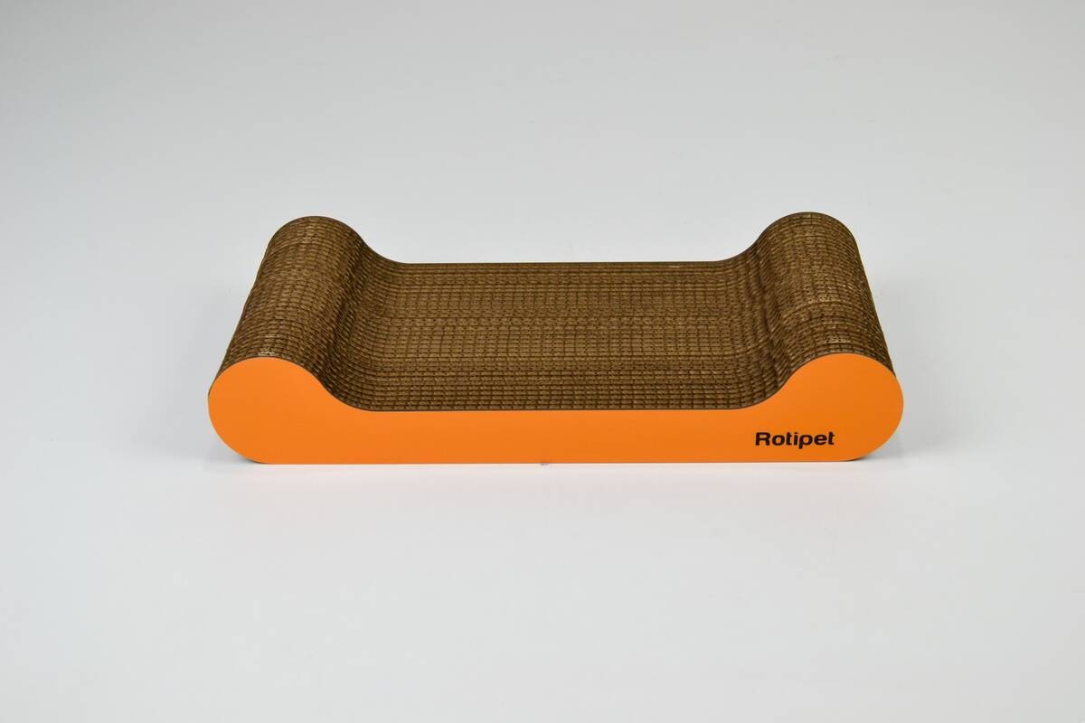 Karton Kedi Tırmalama & Yatağı Beşilk Model Turuncu (44x21x8) cm