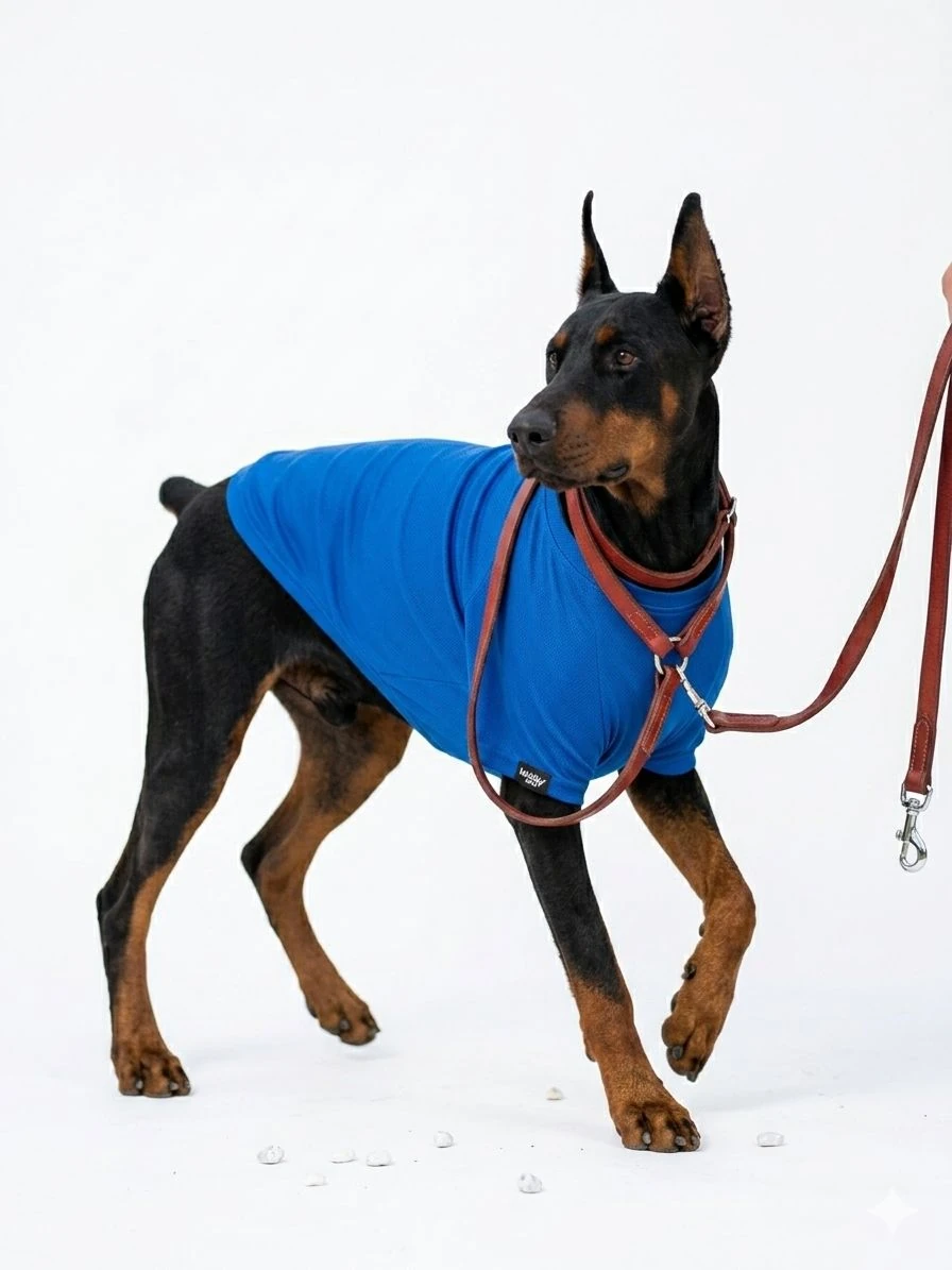 Büyük Irk Köpek T-shirt - Mavi (Kappa Kumaş)