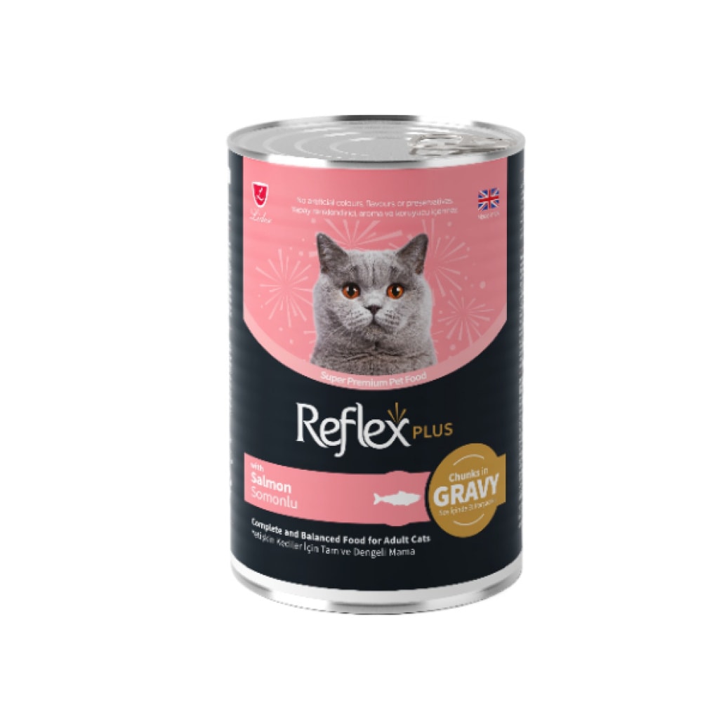Reflex Plus Sos İçinde Parça Etli Somonlu Yetişkin Kedi Konservesi 400gr main variant image