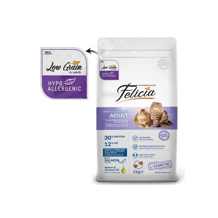 Felicia Az Tahıllı Sterilised Somonlu HypoAllergenic Kedi Maması 2 Kg