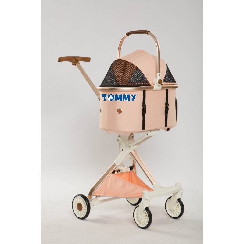 Tommy Evcil Hayvan Arabası Gold Pembe 83*48.5* 110cm Max 10kg