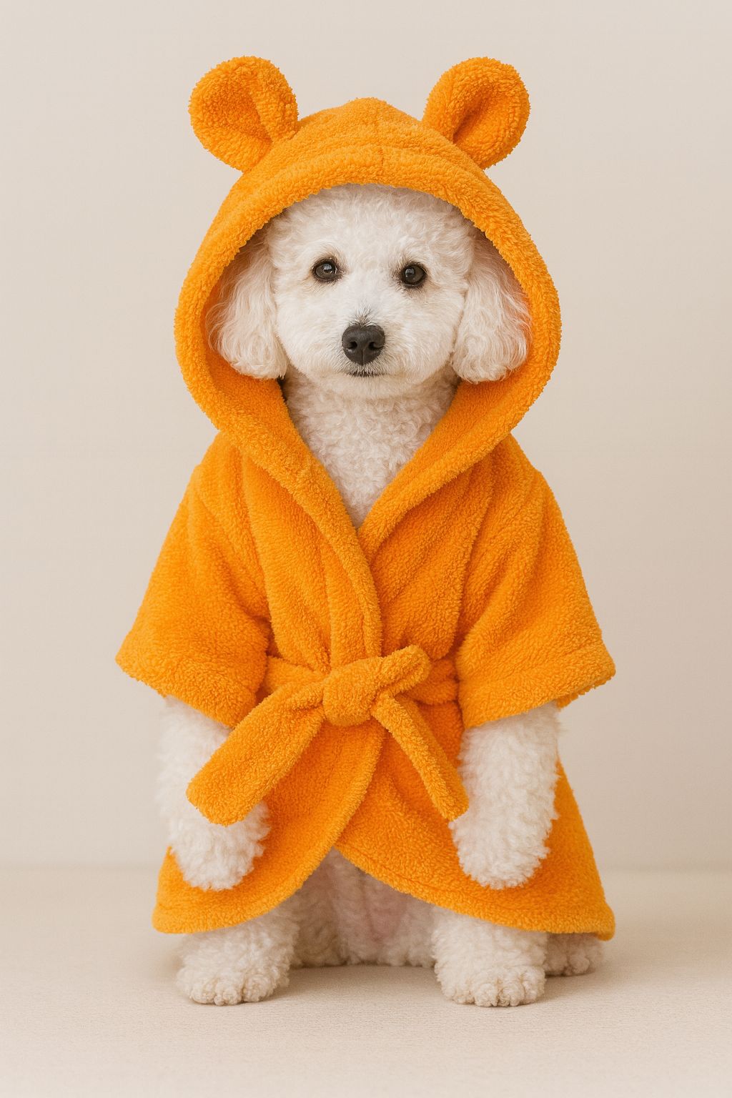 Mikrofiber Kedi ve Köpek Bornozu – Hızlı Kurulama, Yumuşak ve Emici - Turuncu image