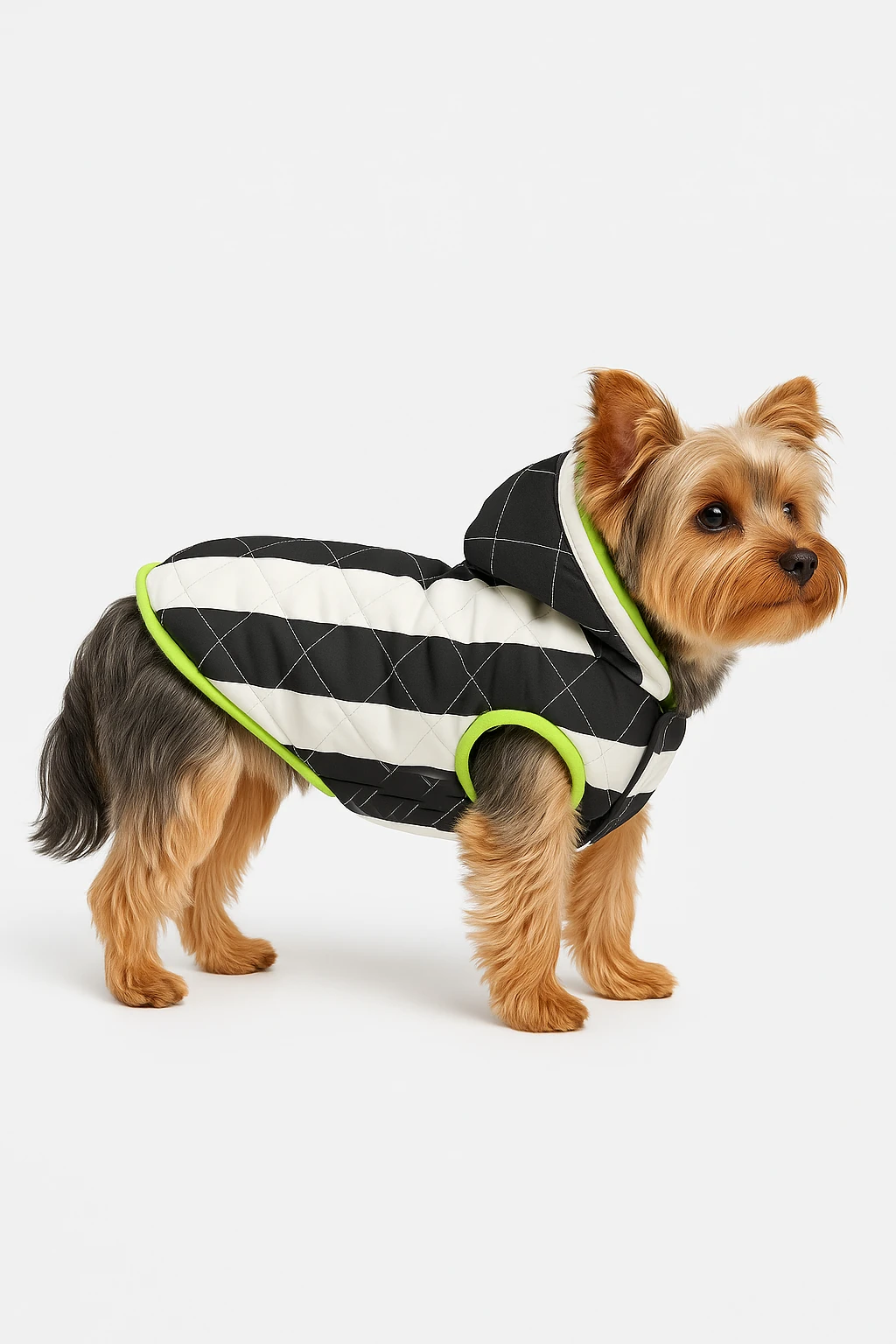 Kapitone Astarlı Su Geçirmez Kapüşonlu Köpek Montu - Kolay Giydirilebilir Kalıp (S-M-L-XL-2XL) B2B - Beyaz