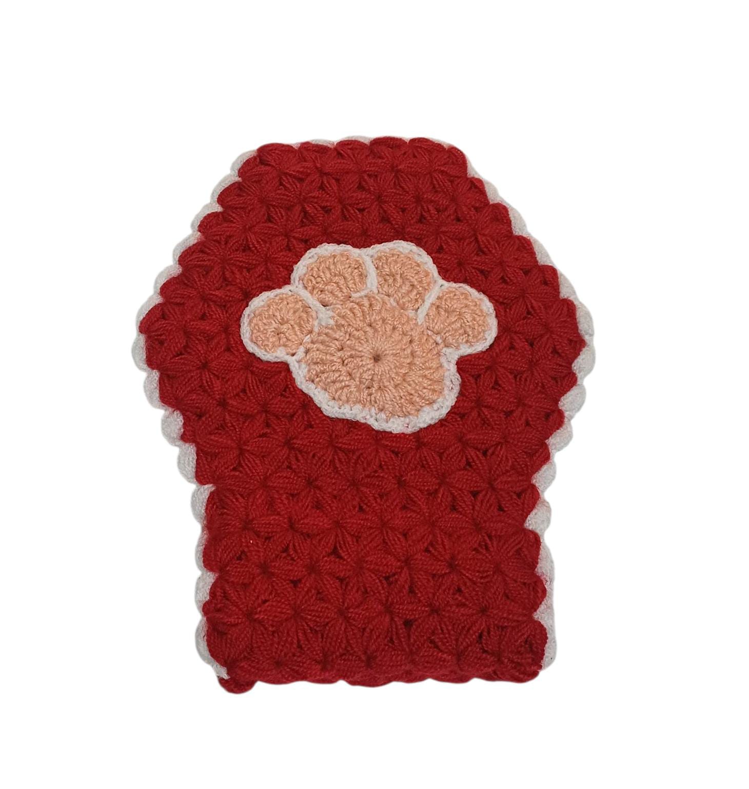 El Örmesi İki Katlı İçine El Geçirilebilir Kedi & Köpek Lifi - Kırmızı image
