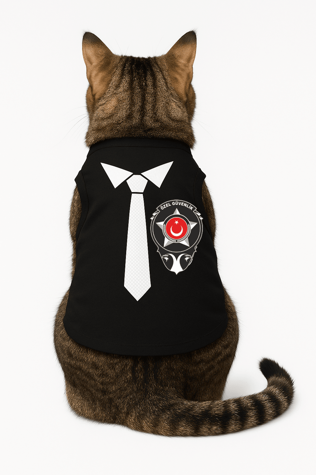 Kedi ve Köpek Kıyafeti Özel Güvenlik Kostümü Baskılı Atlet